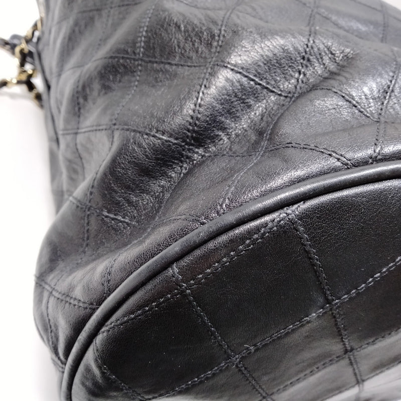 Chanel Shoulder Bag Black Leather