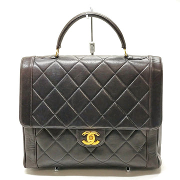 No Tariff Chanel Hand Bag Black Leather