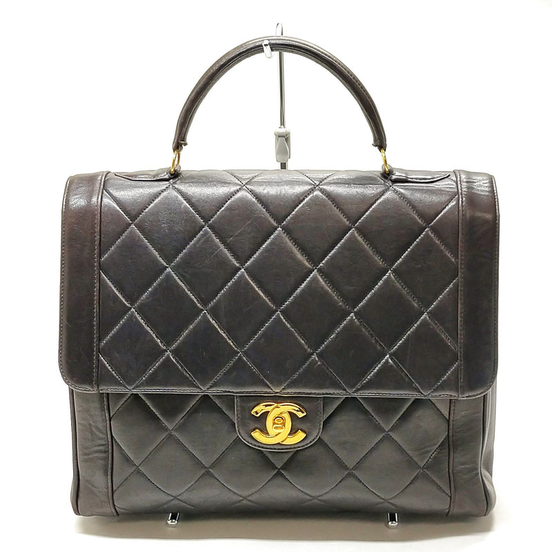 No Tariff Chanel Hand Bag Black Leather