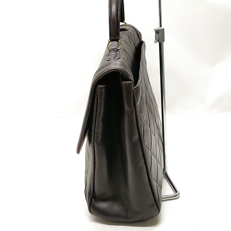 No Tariff Chanel Hand Bag Black Leather