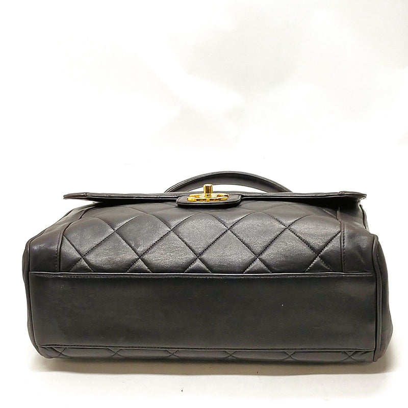No Tariff Chanel Hand Bag Black Leather