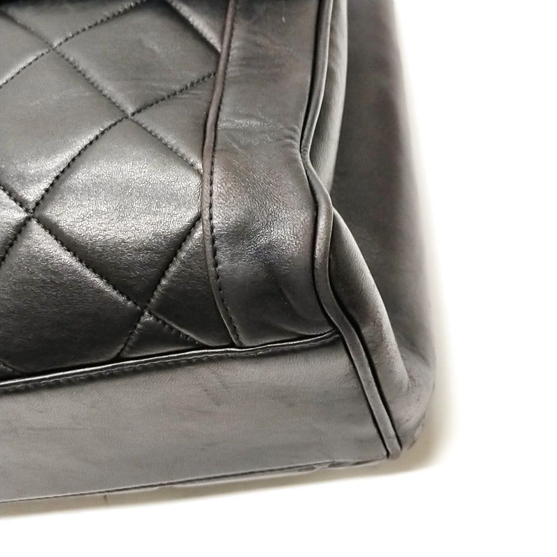 No Tariff Chanel Hand Bag Black Leather