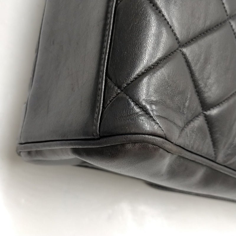 No Tariff Chanel Hand Bag Black Leather