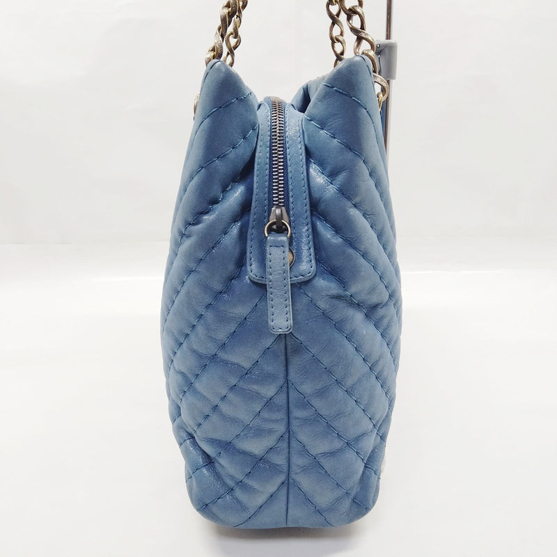 No Tariff Chanel Tote Bag Blue Leather