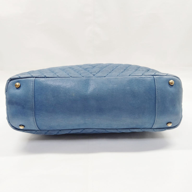 No Tariff Chanel Tote Bag Blue Leather