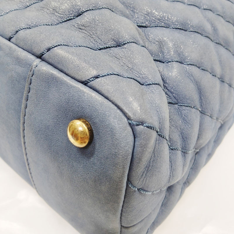 No Tariff Chanel Tote Bag Blue Leather