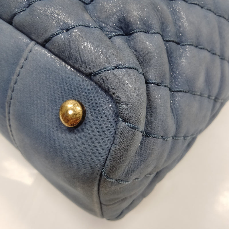 No Tariff Chanel Tote Bag Blue Leather