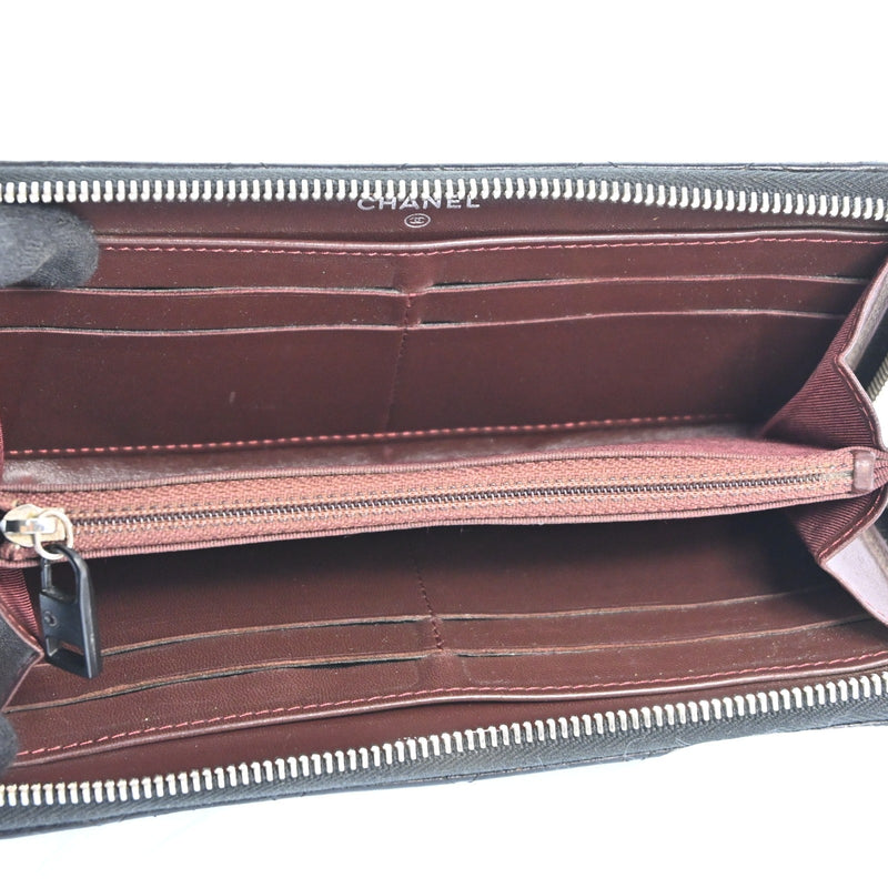 Chanel Zippy Wallet Matelasse Purse Lamb