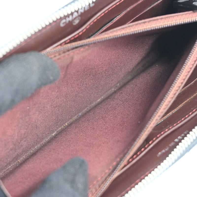 Chanel Zippy Wallet Matelasse Purse Lamb