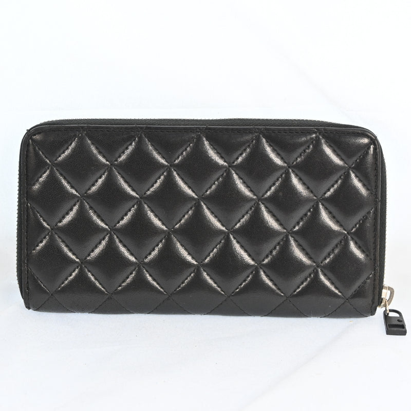 Chanel Zippy Wallet Matelasse Purse Lamb