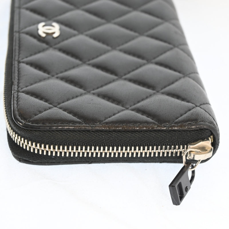 Chanel Zippy Wallet Matelasse Purse Lamb
