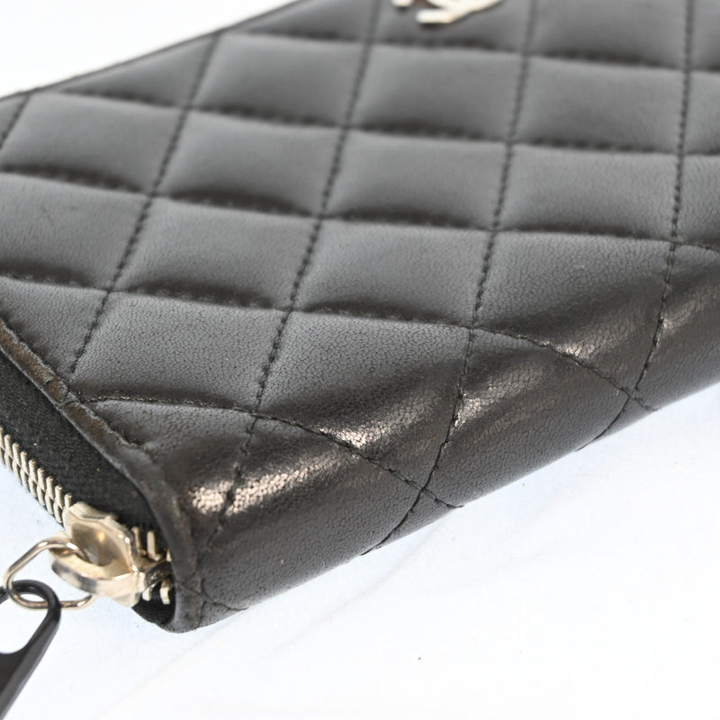 Chanel Zippy Wallet Matelasse Purse Lamb