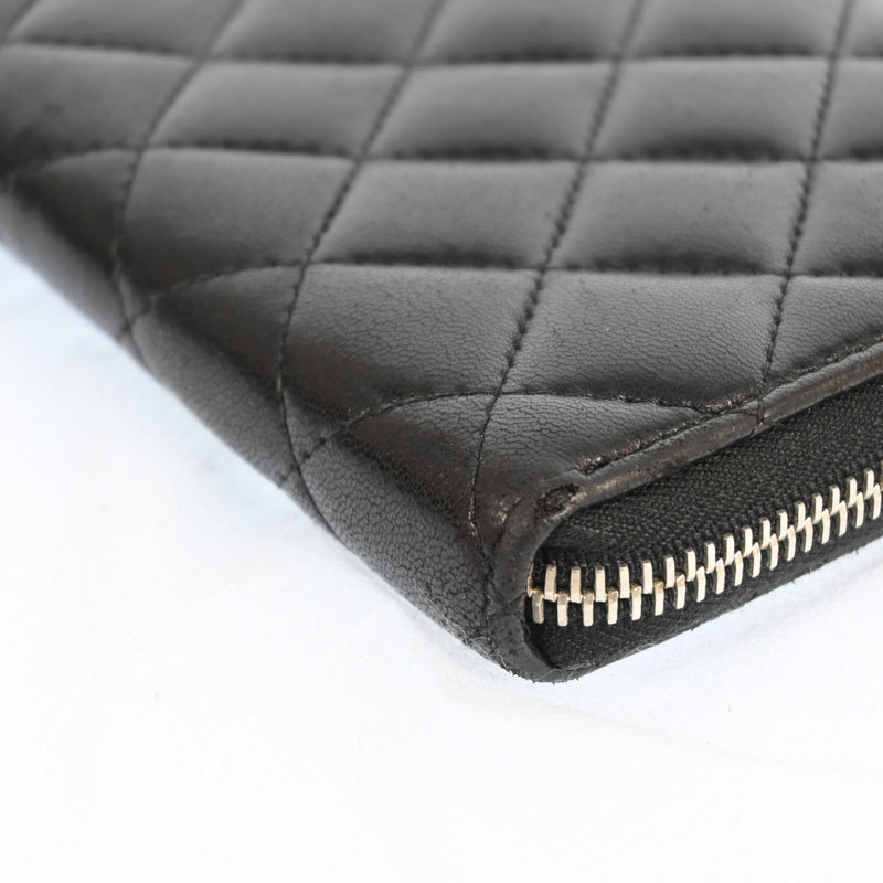 Chanel Zippy Wallet Matelasse Purse Lamb