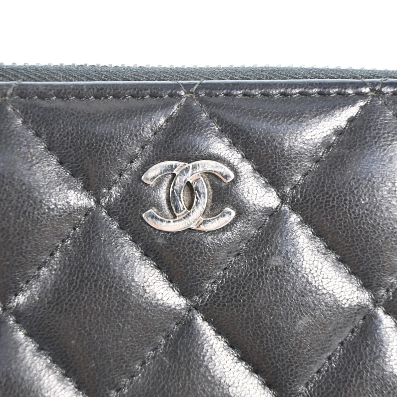 Chanel Zippy Wallet Matelasse Purse Lamb