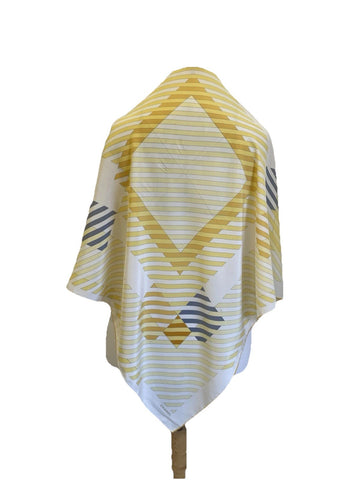 Y6# Chanel Vintage Geometric Stripe Silk
