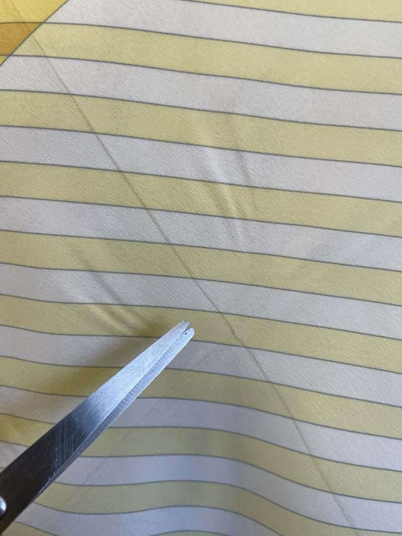 Y6# Chanel Vintage Geometric Stripe Silk