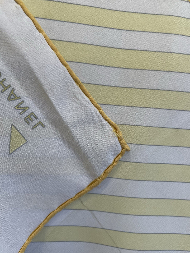Y6# Chanel Vintage Geometric Stripe Silk