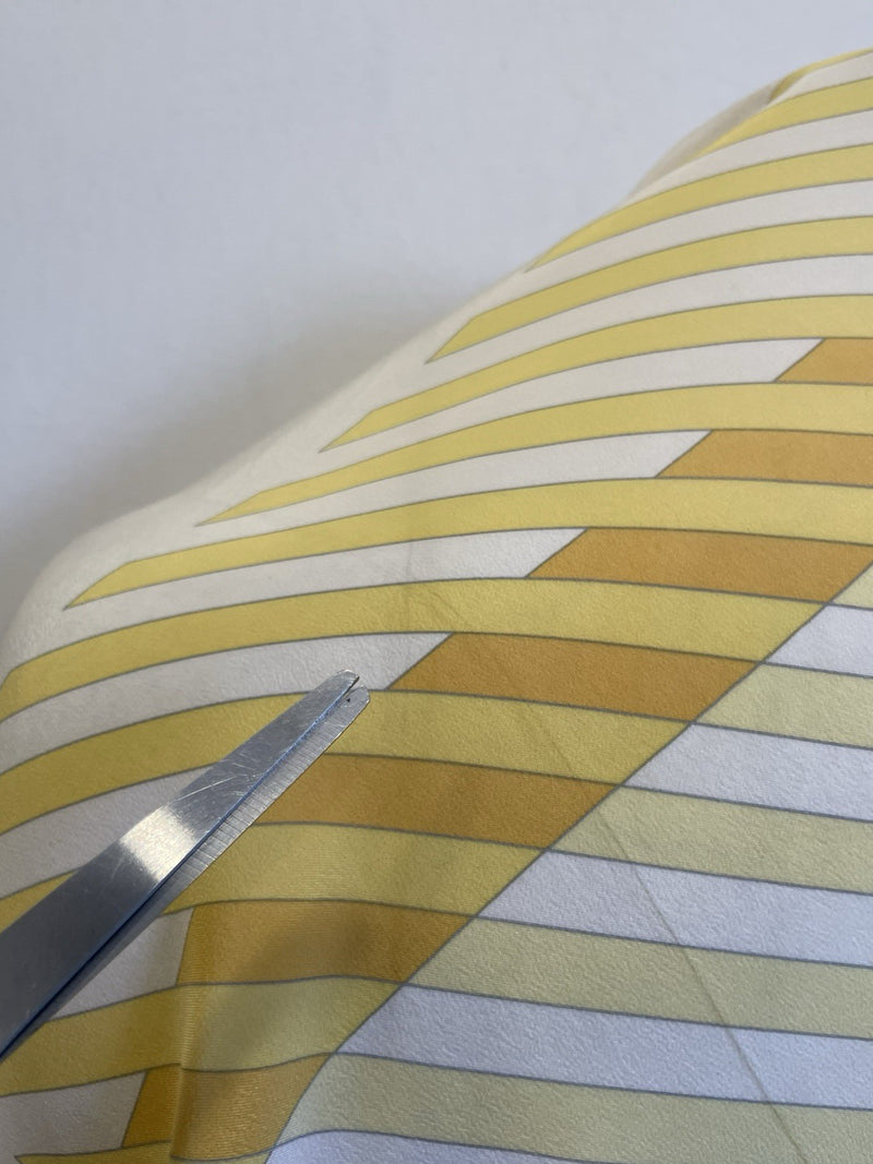 Y6# Chanel Vintage Geometric Stripe Silk