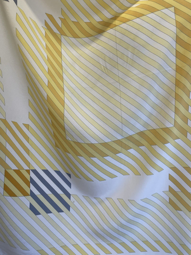Y6# Chanel Vintage Geometric Stripe Silk