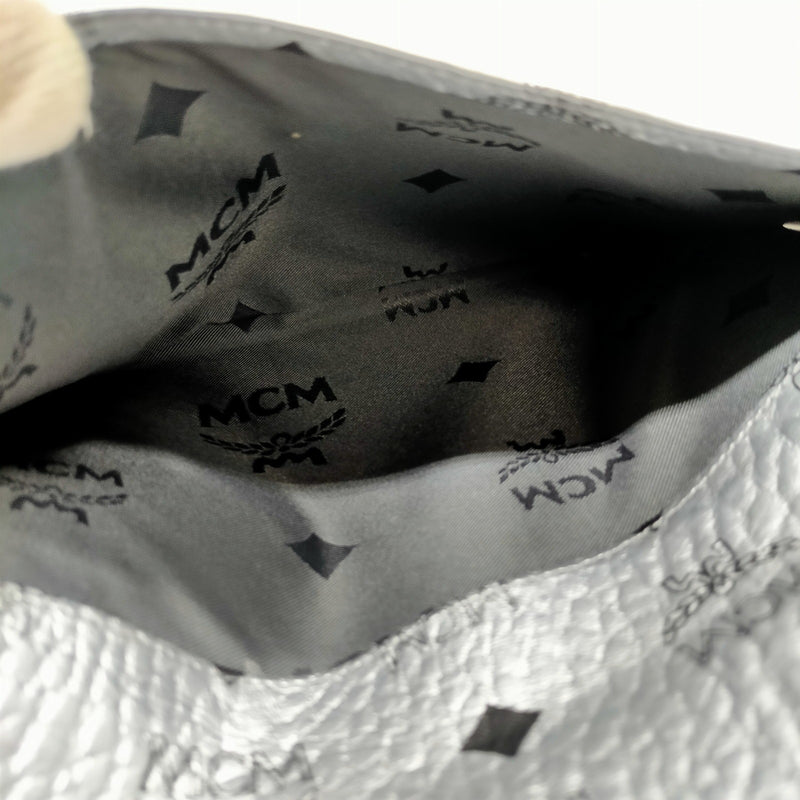 No Tariff Mcm Clutch Bag Silver Pvc