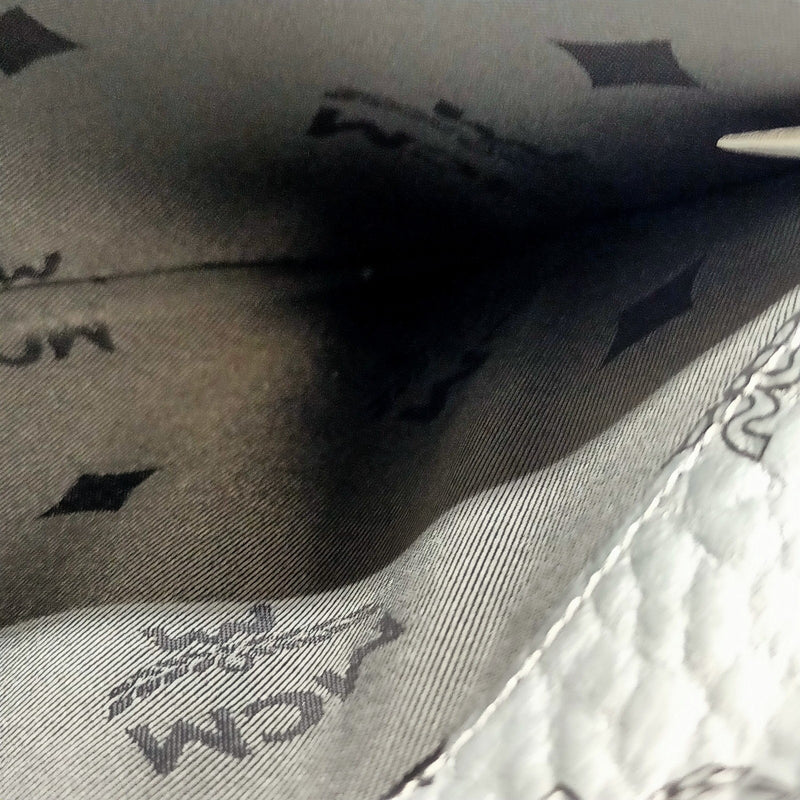 No Tariff Mcm Clutch Bag Silver Pvc