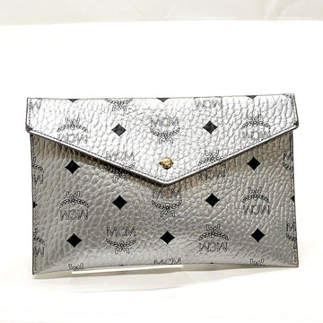 No Tariff Mcm Clutch Bag Silver Pvc