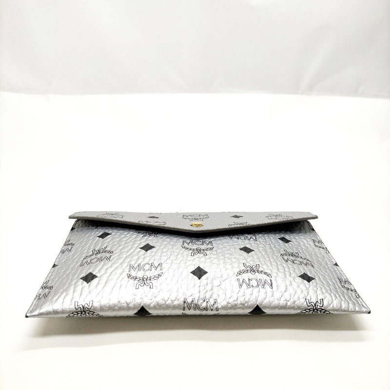No Tariff Mcm Clutch Bag Silver Pvc