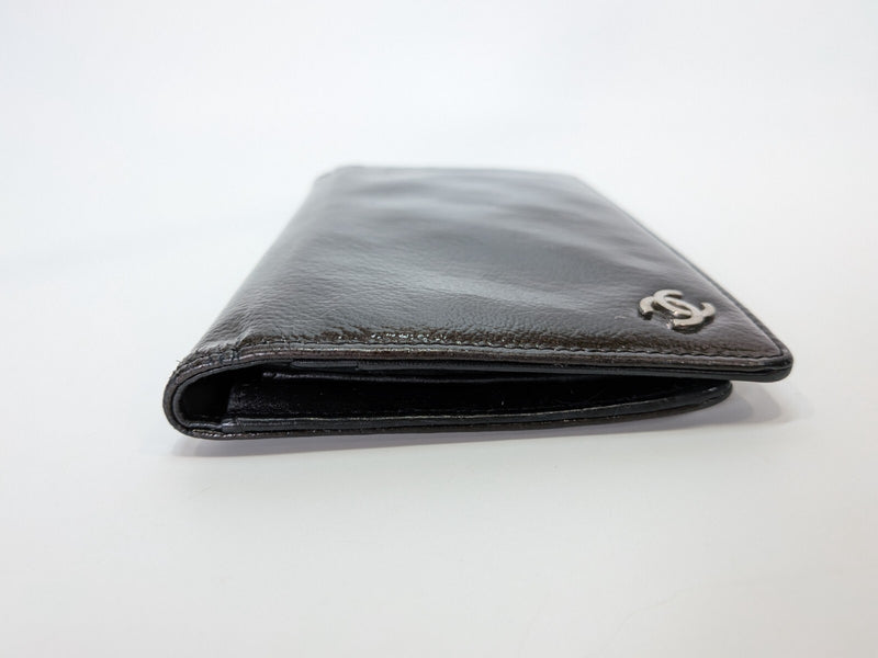 Chanel Wallet Enamel Leather Dark Green