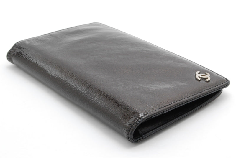 Chanel Wallet Enamel Leather Dark Green