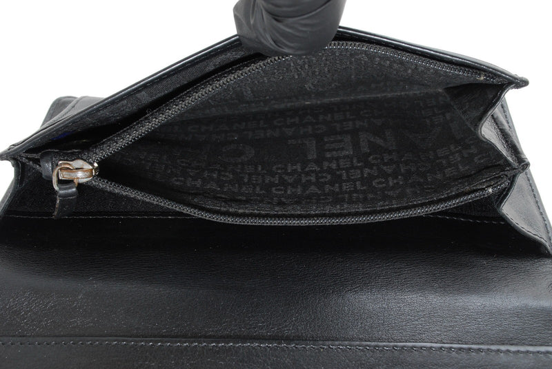 Chanel Wallet Enamel Leather Dark Green