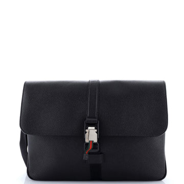 Web Buckle Wristlet Briefcase Leather