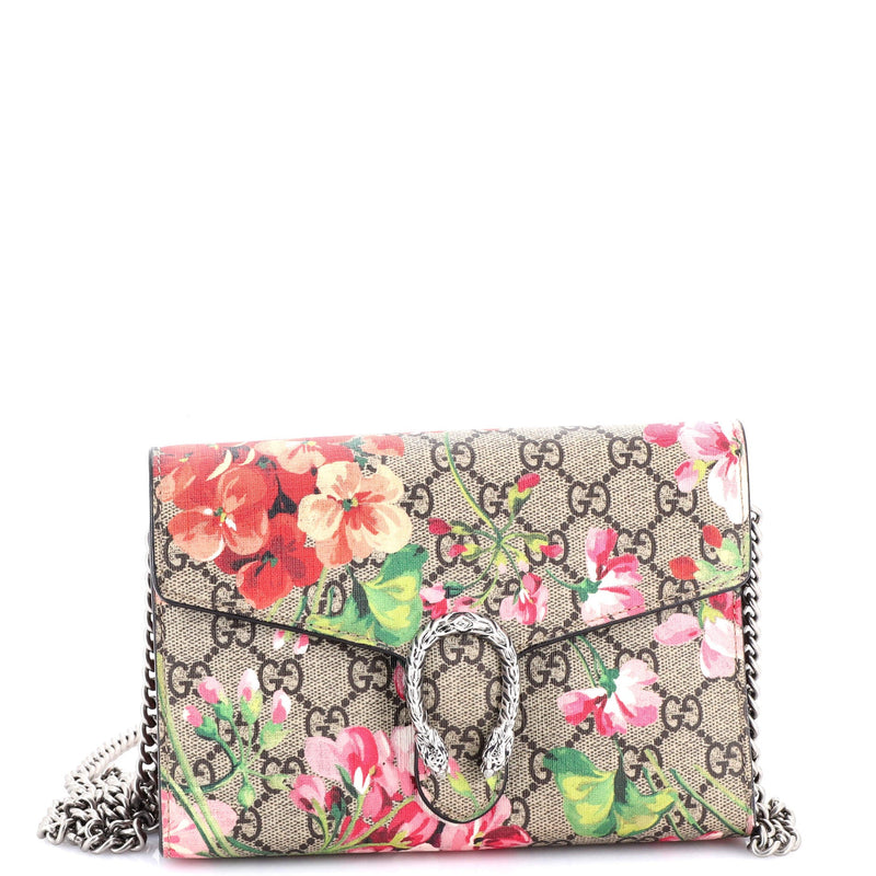 Dionysus Chain Wallet Blooms Print Gg