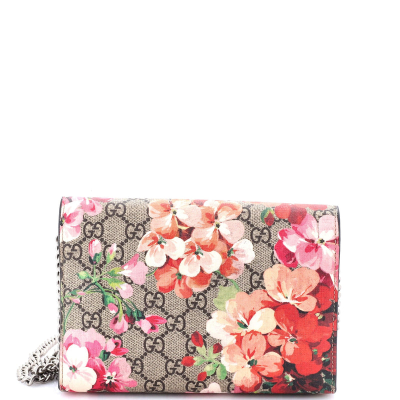 Dionysus Chain Wallet Blooms Print Gg