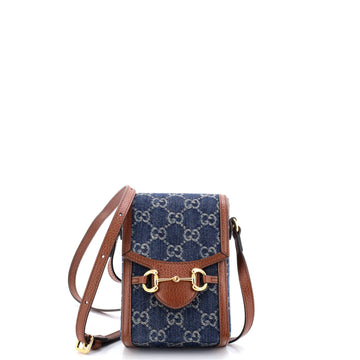 Horsebit Crossbody Bag Gg Denim Mini