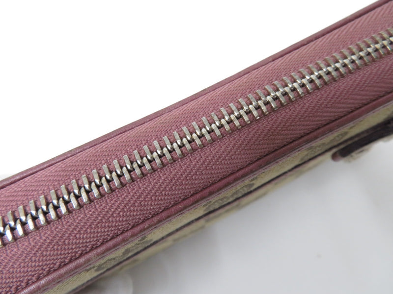 Gucci Gg Canvas Leather Zip Around