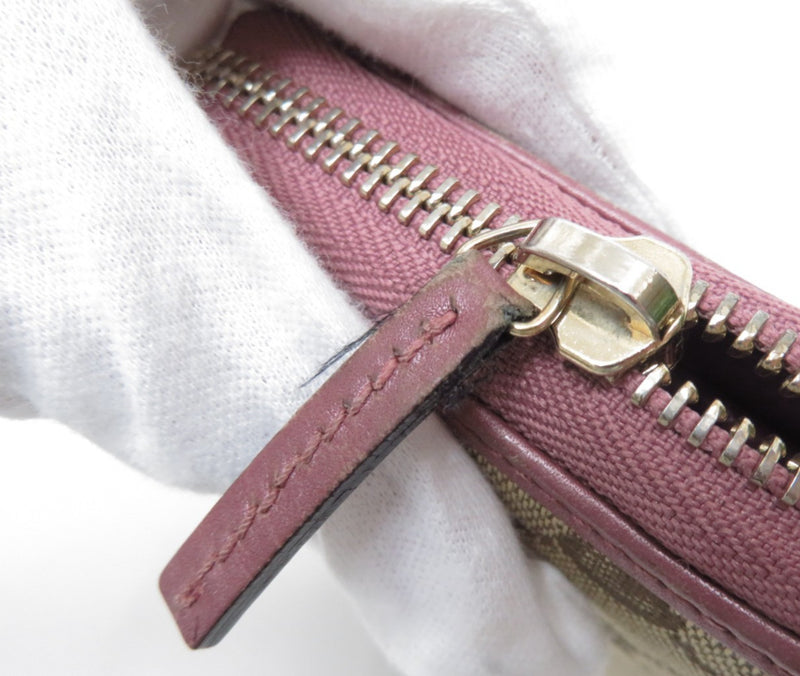 Gucci Gg Canvas Leather Zip Around