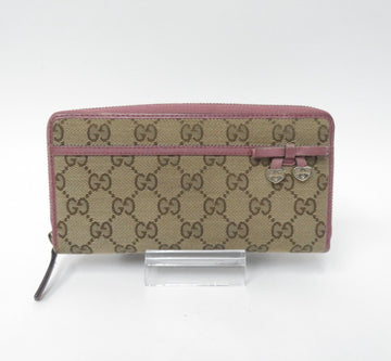 Gucci Gg Canvas Leather Zip Around