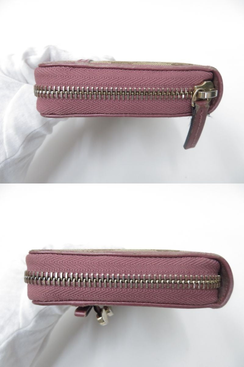 Gucci Gg Canvas Leather Zip Around