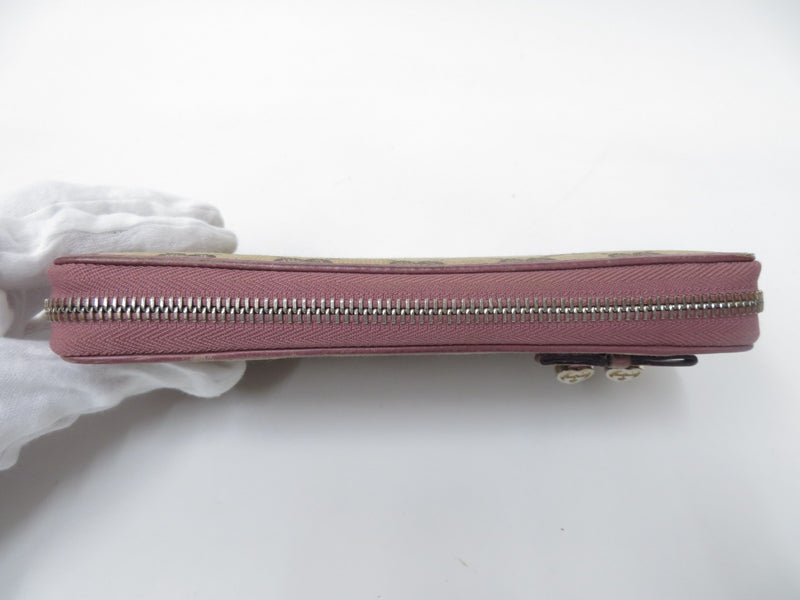 Gucci Gg Canvas Leather Zip Around
