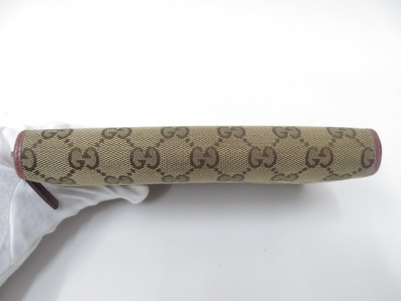 Gucci Gg Canvas Leather Zip Around