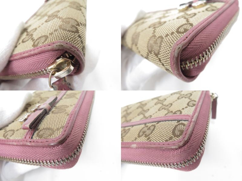 Gucci Gg Canvas Leather Zip Around