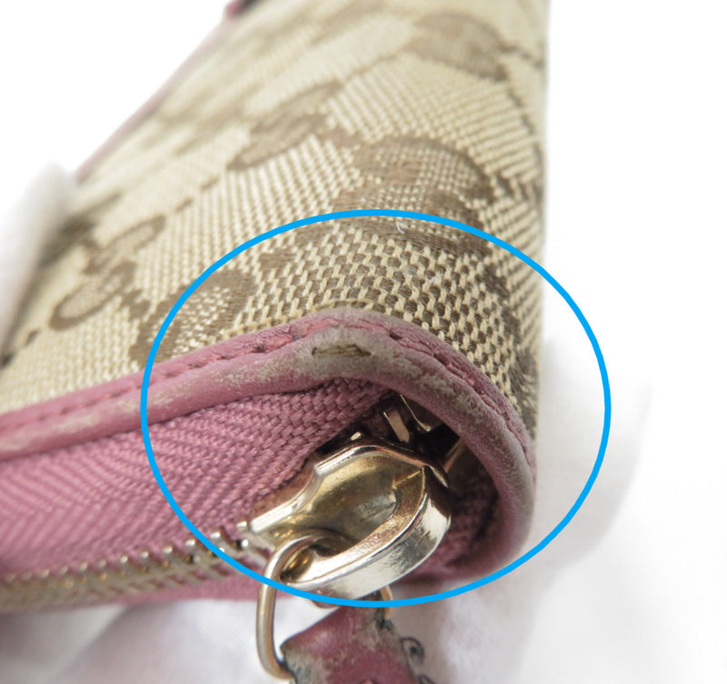 Gucci Gg Canvas Leather Zip Around