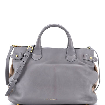 Banner Tote Leather And House Check