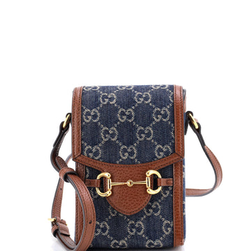 Horsebit Crossbody Bag Gg Denim Mini