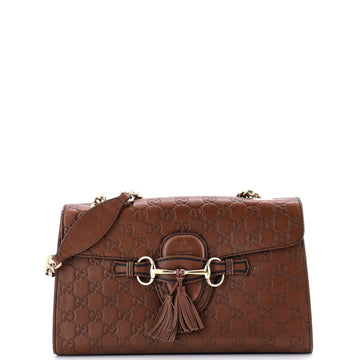 Emily Chain Flap Bag Guccissima Leather
