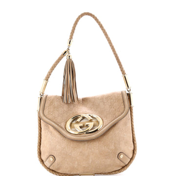 Britt Tassel Flap Bag Guccissima Leather