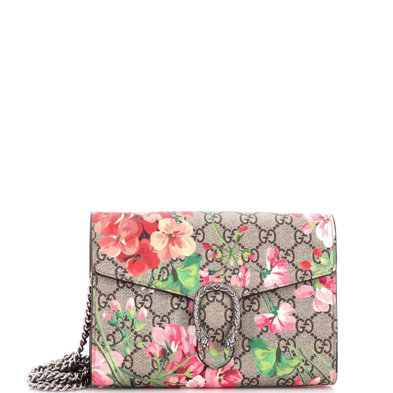 Dionysus Chain Wallet Blooms Print Gg