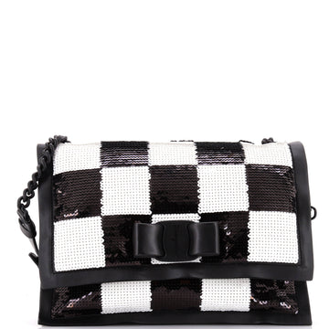 Viva Bow Flap Bag Sequin Embellished