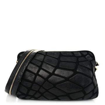 Lambskin Jersey Scales Camera Case Black