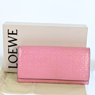 Loewe Long Wallet Anagram Pattern Pink